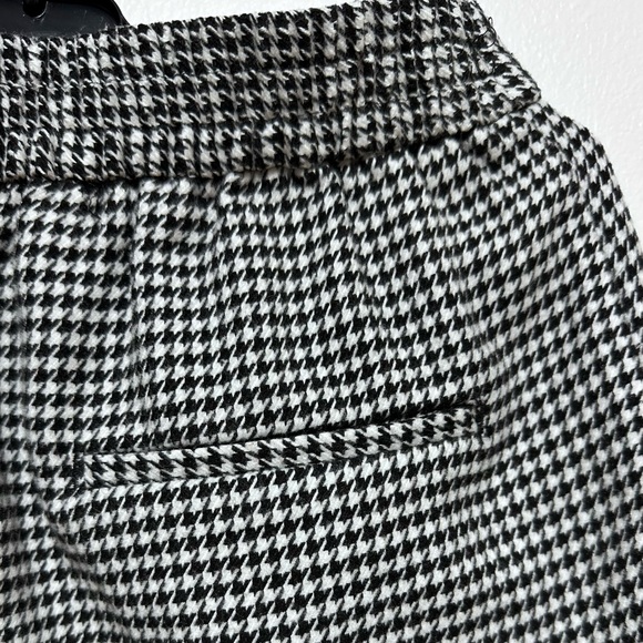 Zara Basic Black Houndstooth Pull On Straight Leg Pants Size XS - Picture 7 of 11